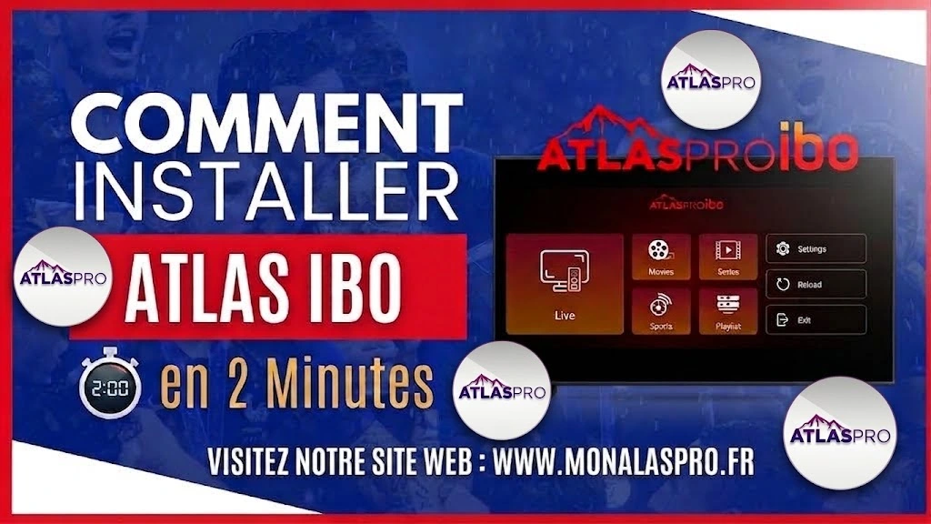 Interface Atlas Pro IBO : Live, Movies, Séries, Sports et Playlist