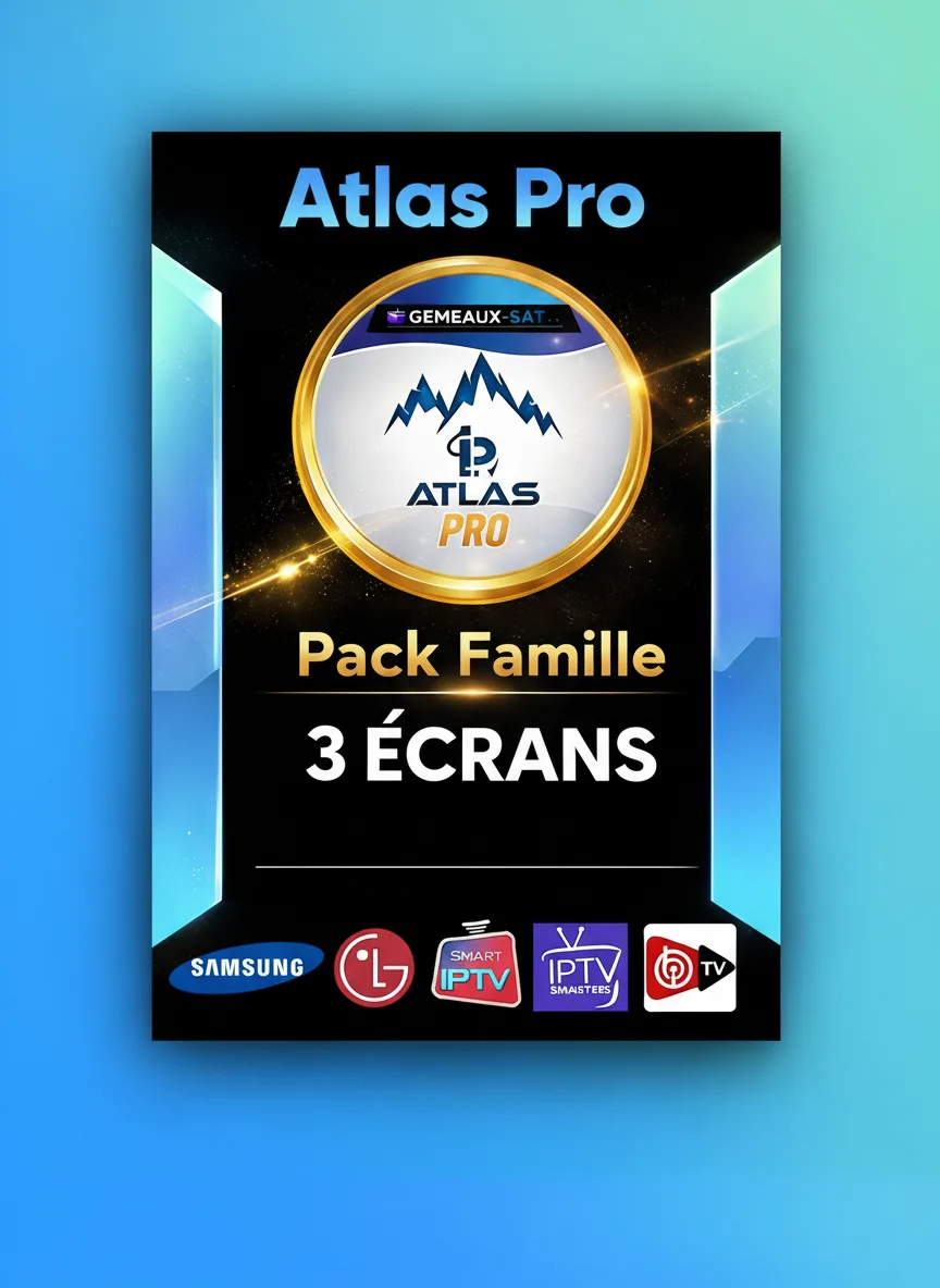 Abonnement Atlas Pro ONTV 12 Mois – Pack Famille 3 Écrans + VPN Inclus